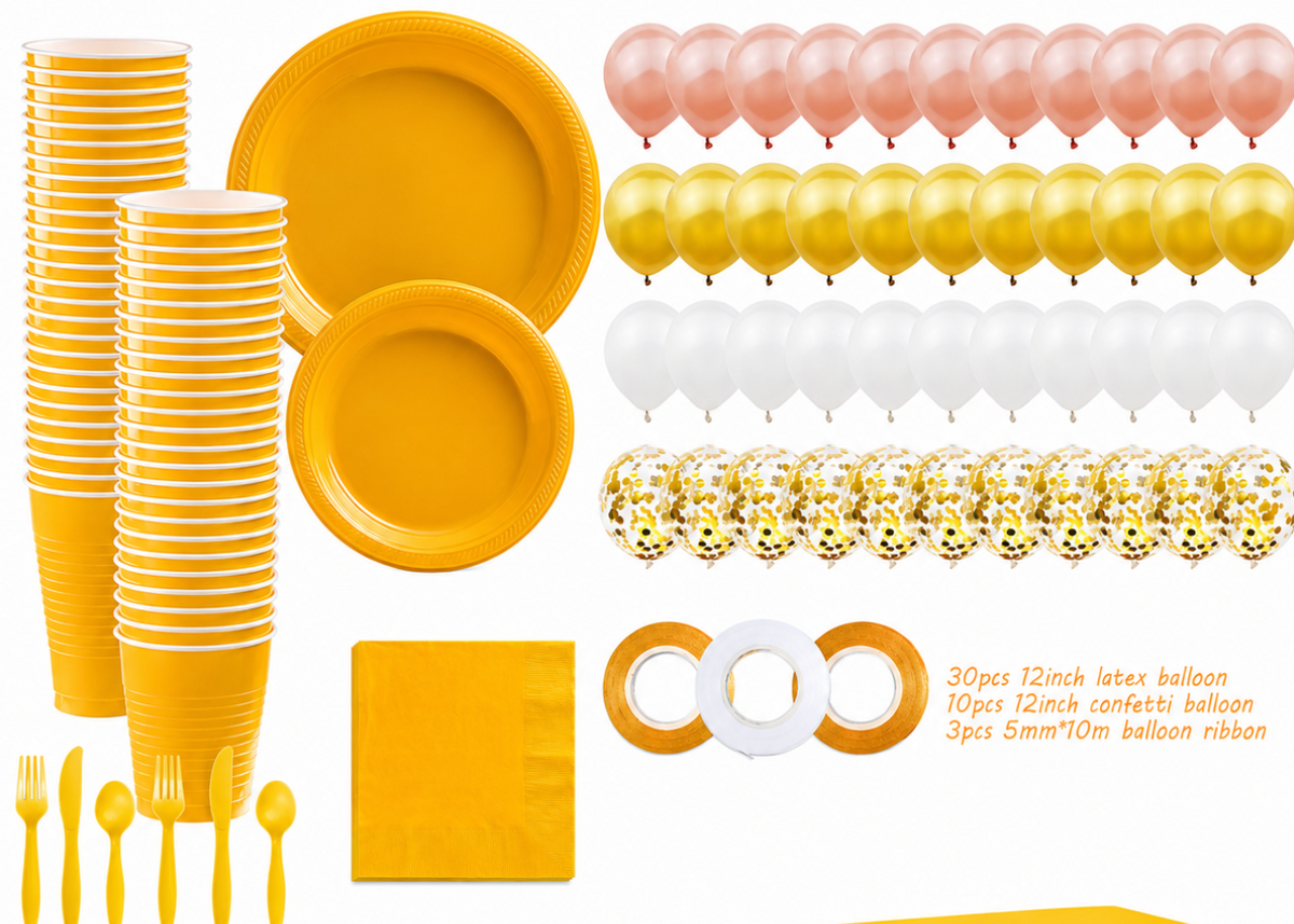 Party Set for 20 – Dinnerware & Balloons Included